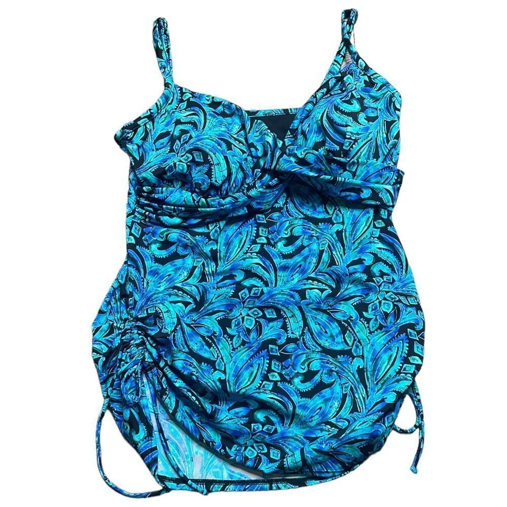 Trimshaper Blue Swimsuit Top Only size 16